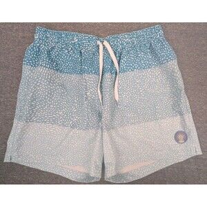 Chubbies Swim Shorts Mens Medium Blue Geometric Print Lined Drawstring Trunk